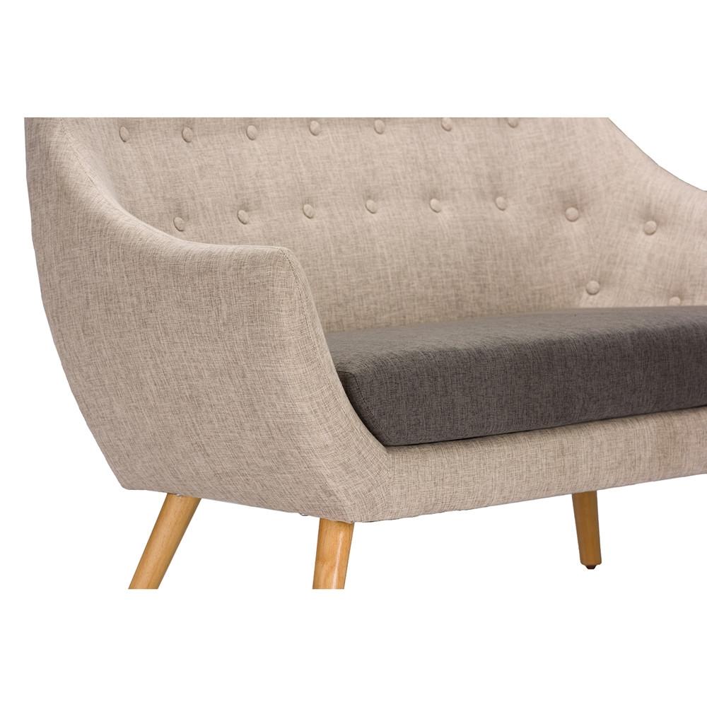 Adair Mid-century Beige Loveseat - living-essentials