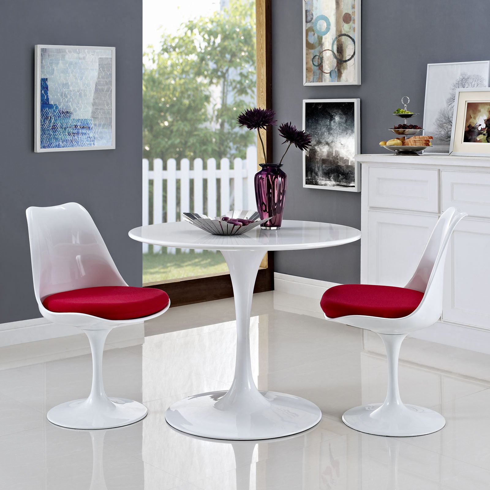 Tulip chair discount and table set