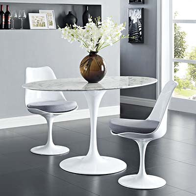 Literatio 54" Oval-Shaped Marble Dining Table - living-essentials