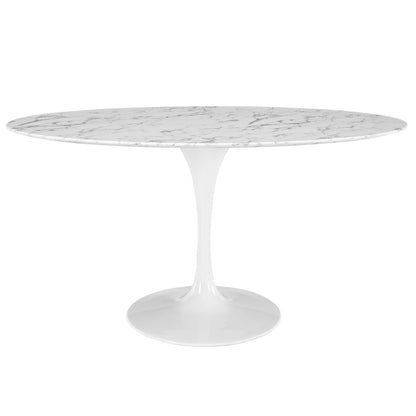 Tulip Style 60" Oval Marble Dining Table - living-essentials