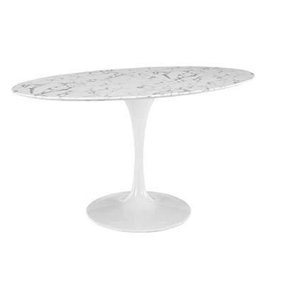 Roundian 60" Oval-Shaped Marble Dining Table - living-essentials