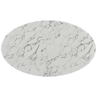 Roundian 60" Oval-Shaped Marble Dining Table - living-essentials