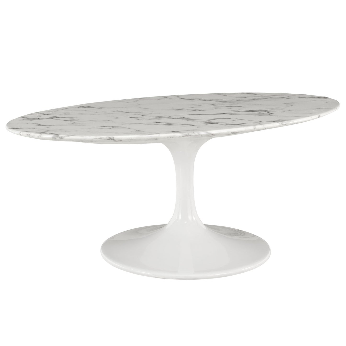 LIPPA 42" OVAL-SHAPED ARTIFICIAL MARBLE COFFEE TABLE - living-essentials