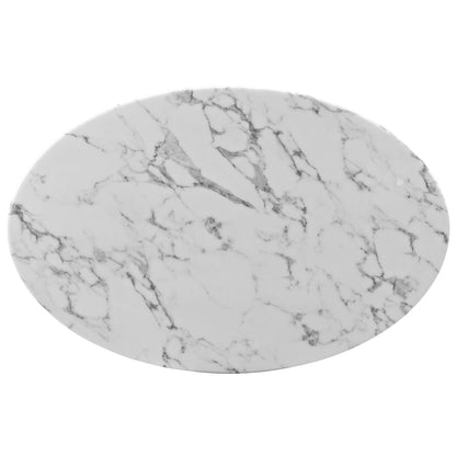 Tulip Style 42" Oval Marble Coffee Table - living-essentials