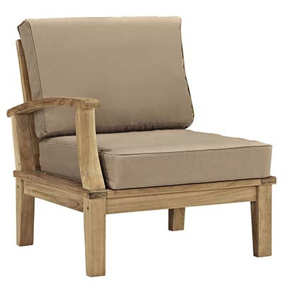 Marina Outdoor Patio Teak Right-Arm Sofa - living-essentials