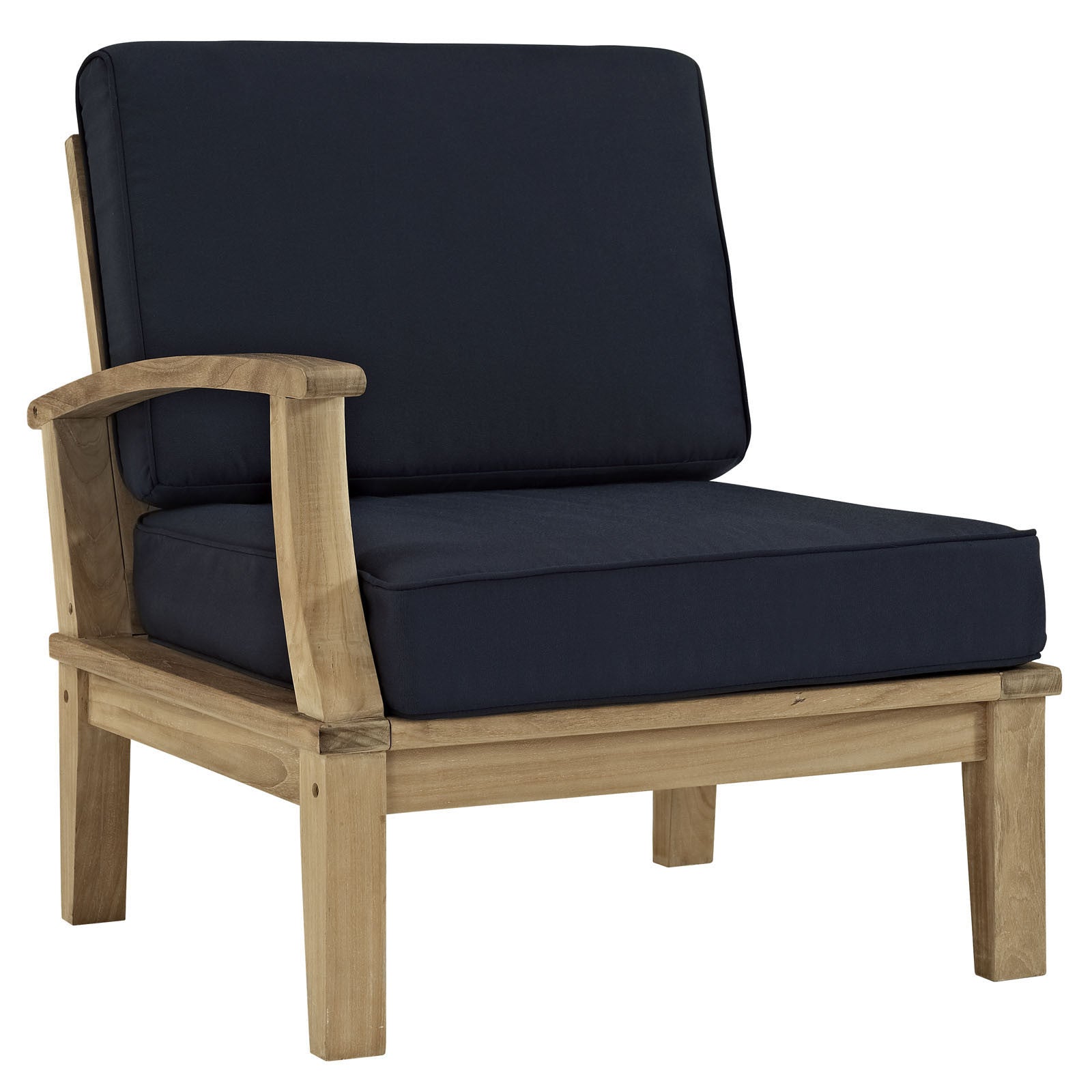 Marine Outdoor Patio Teak Right-Arm Chair - living-essentials