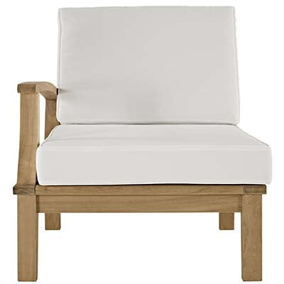 Marina Outdoor Patio Teak Right-Arm Sofa - living-essentials