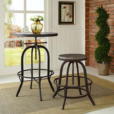 Norhad Wood Top Bar Stool - living-essentials