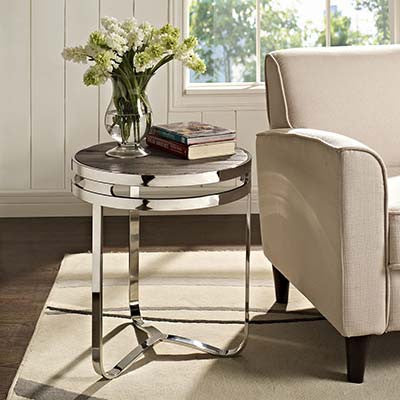 Arrangement Wood Top Side Table - living-essentials