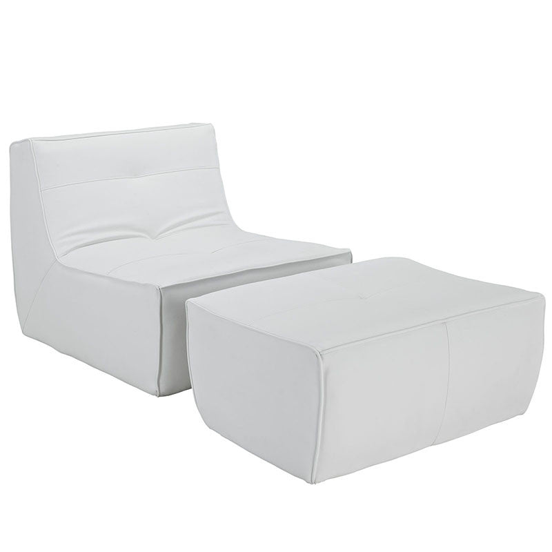 Coordinate 2 Piece Leather Armchair And Ottoman Set - living-essentials
