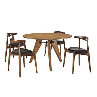 Tourned Dining Chairs And Table Set Of 5 - living-essentials