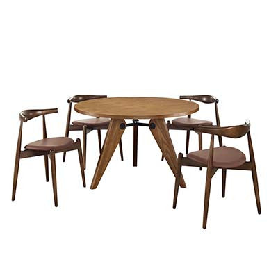 Tourned Dining Chairs And Table Set Of 5 - living-essentials