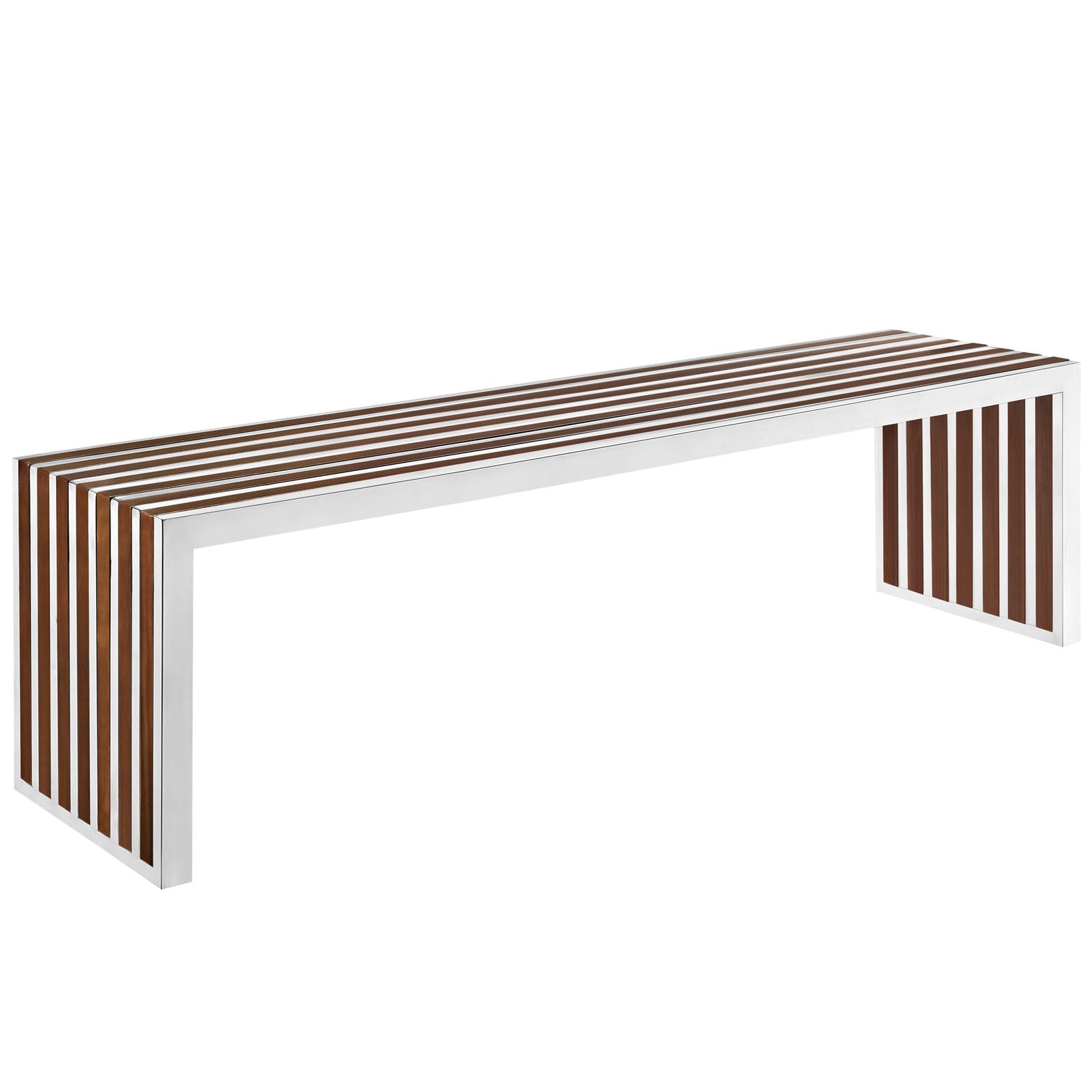Platform Large Wood Inlay Bench - living-essentials