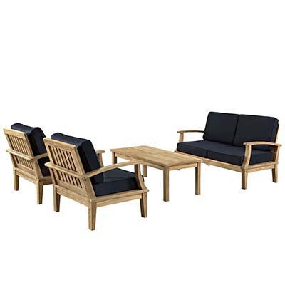 Berth 4 Piece Outdoor Patio Teak Sofa Set - living-essentials