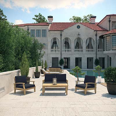 Berth 4 Piece Outdoor Patio Teak Sofa Set - living-essentials