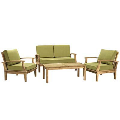 Berth 4 Piece Outdoor Patio Teak Sofa Set - living-essentials