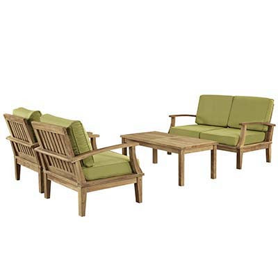 Berth 4 Piece Outdoor Patio Teak Sofa Set - living-essentials