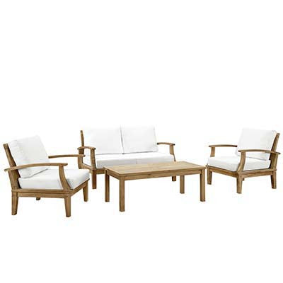 Berth 4 Piece Outdoor Patio Teak Sofa Set - living-essentials