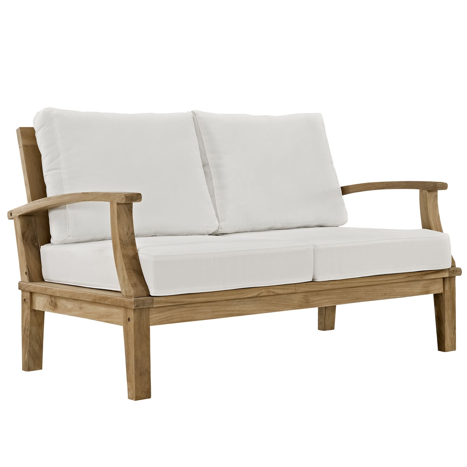 Marine 4 Piece Outdoor Patio Teak Loveseat Set - living-essentials