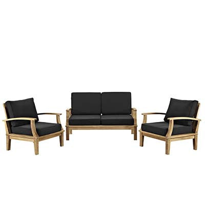 Marina 3 Piece Outdoor Patio Teak Sofa Set - living-essentials