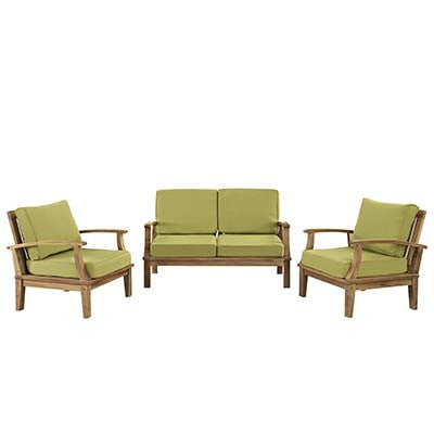 Marina 3 Piece Outdoor Patio Teak Sofa Set - living-essentials
