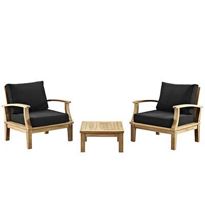 Berth 3 Piece Outdoor Patio Teak Sofa Set - living-essentials