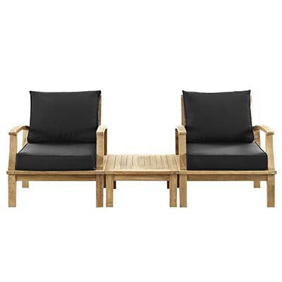 Berth 3 Piece Outdoor Patio Teak Sofa Set - living-essentials