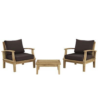 Berth 3 Piece Outdoor Patio Teak Sofa Set - living-essentials