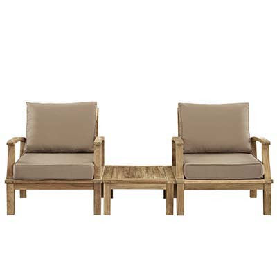 Berth 3 Piece Outdoor Patio Teak Sofa Set - living-essentials
