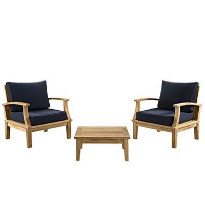 Berth 3 Piece Outdoor Patio Teak Sofa Set - living-essentials