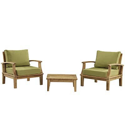 Berth 3 Piece Outdoor Patio Teak Sofa Set - living-essentials