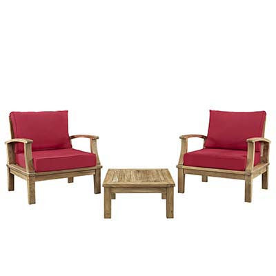 Berth 3 Piece Outdoor Patio Teak Sofa Set - living-essentials