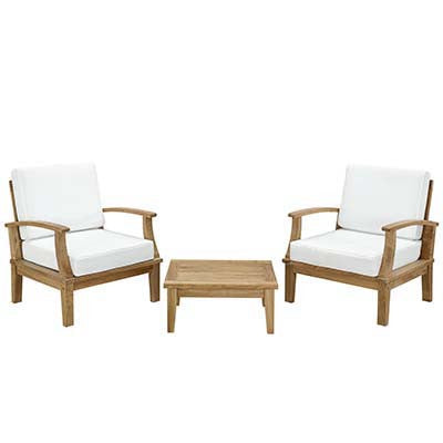 Berth 3 Piece Outdoor Patio Teak Sofa Set - living-essentials