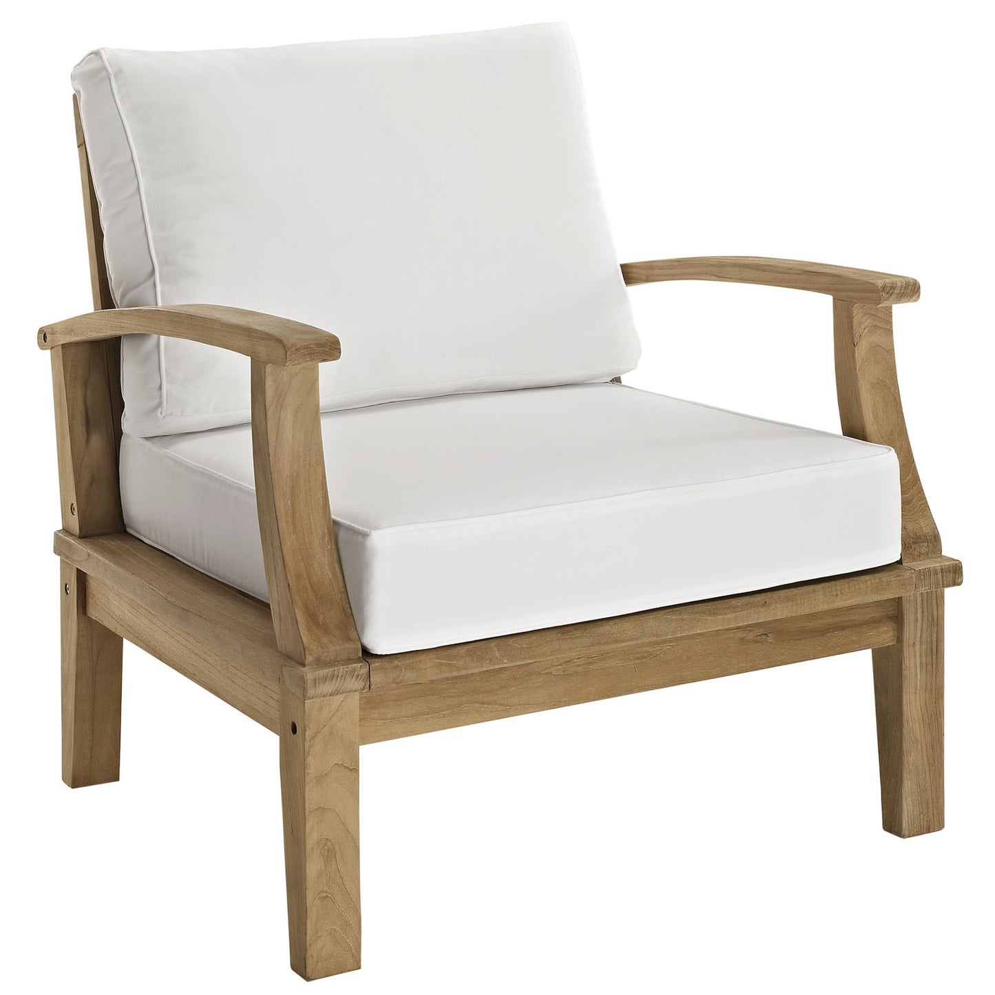 Marine 3 Piece Outdoor Patio Teak Armchair Set with Patio Table - living-essentials