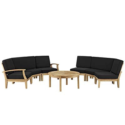 Marina 7 Piece Outdoor Patio Teak Sofa Set - living-essentials