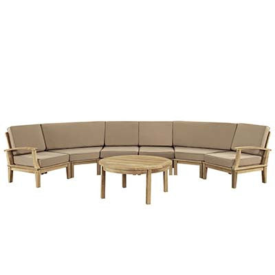 Marina 7 Piece Outdoor Patio Teak Sofa Set - living-essentials