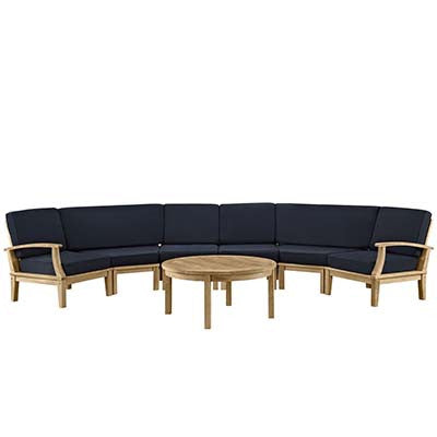 Marina 7 Piece Outdoor Patio Teak Sofa Set - living-essentials