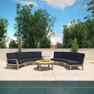 Marina 7 Piece Outdoor Patio Teak Sofa Set - living-essentials