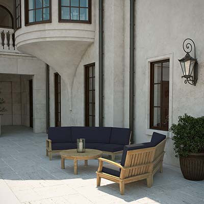 Marina 7 Piece Outdoor Patio Teak Sofa Set - living-essentials