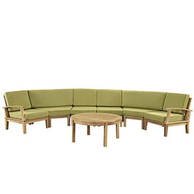 Marina 7 Piece Outdoor Patio Teak Sofa Set - living-essentials