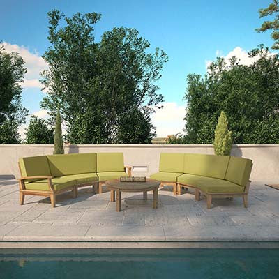 Marina 7 Piece Outdoor Patio Teak Sofa Set - living-essentials