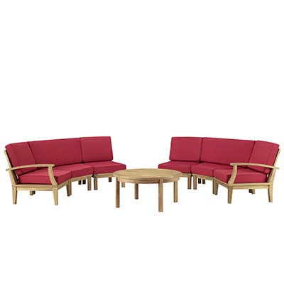 Marina 7 Piece Outdoor Patio Teak Sofa Set - living-essentials