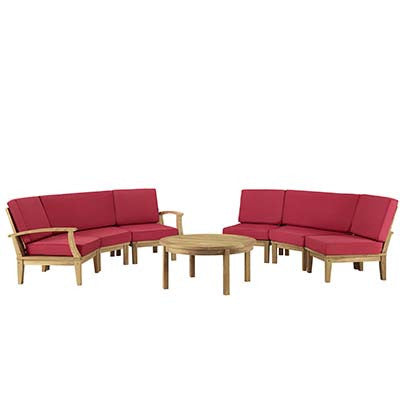 Marina 7 Piece Outdoor Patio Teak Sofa Set - living-essentials