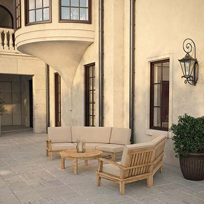Marina 7 Piece Outdoor Patio Teak Sofa Set - living-essentials