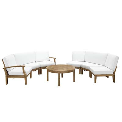 Marina 7 Piece Outdoor Patio Teak Sofa Set - living-essentials