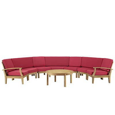 Marina 8 Piece Outdoor Patio Teak Sofa Set - living-essentials