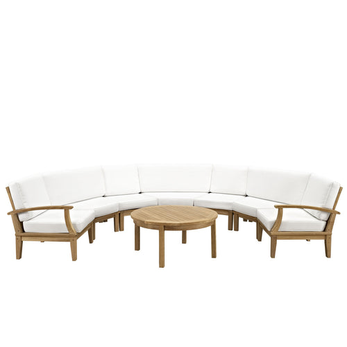 Marine 8 Piece Outdoor Patio Teak Sofa Set - living-essentials