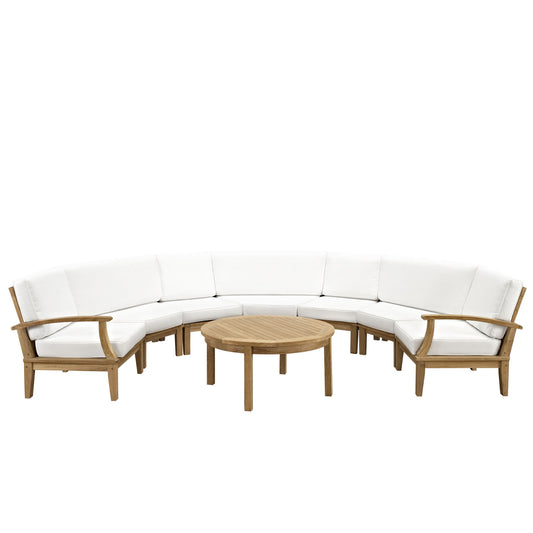Marine 8 Piece Outdoor Patio Teak Sofa Set - living-essentials