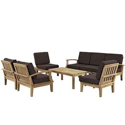 Berth 8 Piece Outdoor Patio Teak Sofa Set No 5 - living-essentials