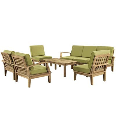Berth 8 Piece Outdoor Patio Teak Sofa Set No 5 - living-essentials